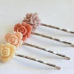 Flower Bobby Pins: Nude col..