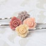 Flower Bobby Pins: Nude col..