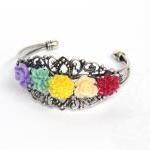  Rainbow flower bracelet ha..
