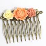 Flower Hair Comb Coral Deli..