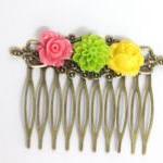  Flower Hair Comb Trio Brig..
