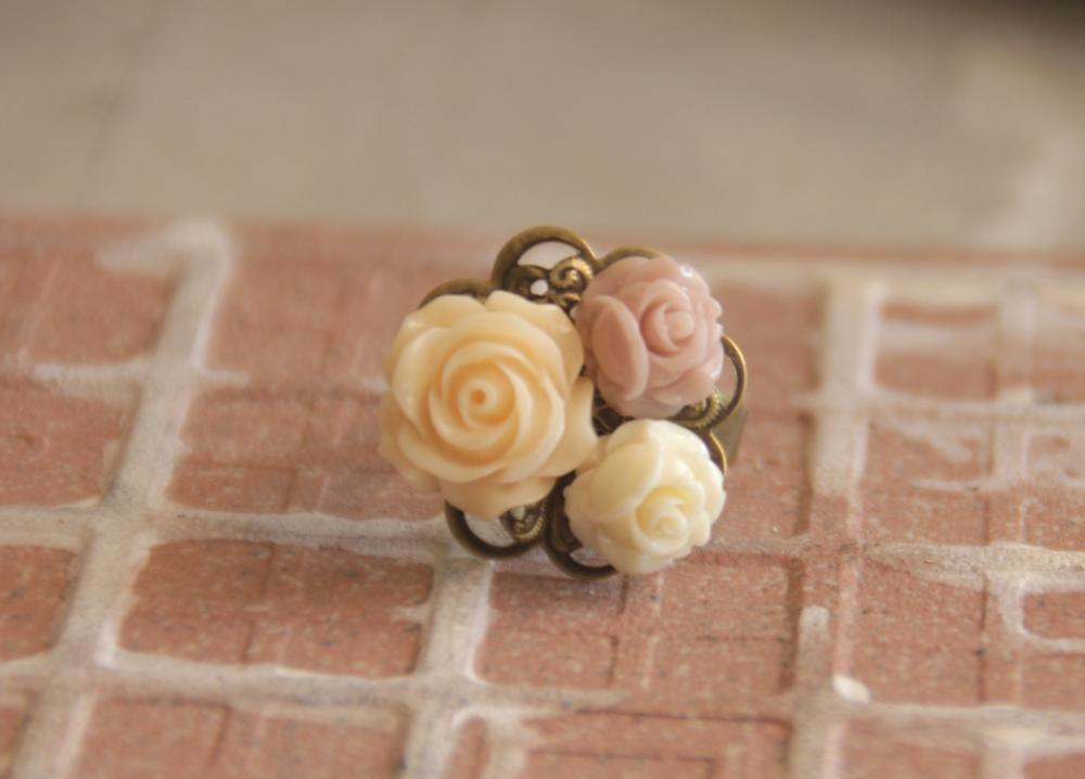 Maison cocktail ring antique brass signature ring