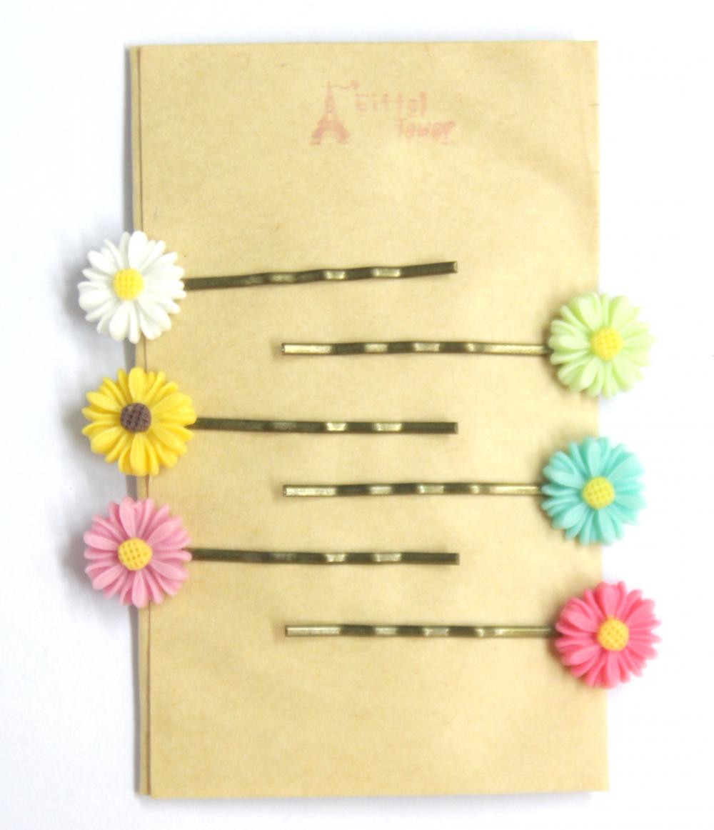 Sunflower hair pins set