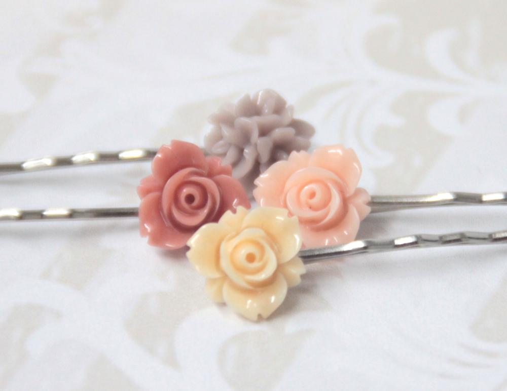 Flower Bobby Pins: Nude colors