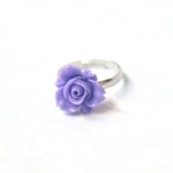 Purple flower ring adjustable